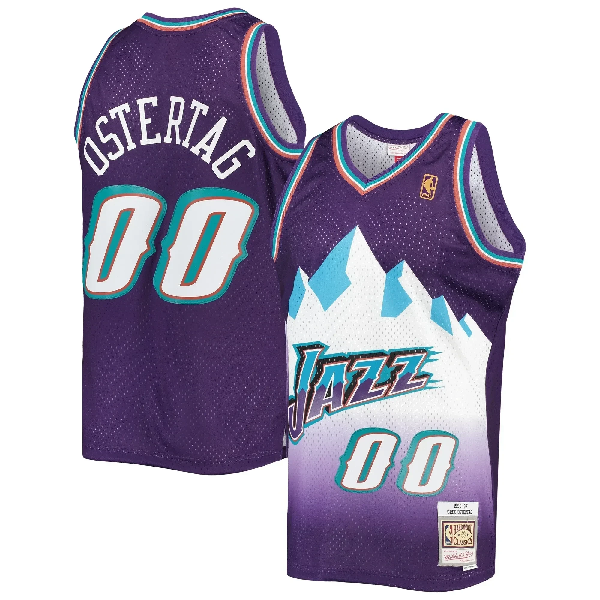 Greg Ostertag Utah Jazz Mitchell & Ness 1996-1997 Hardwood Classics Swingman Hockey Jersey - Purple - JS884 