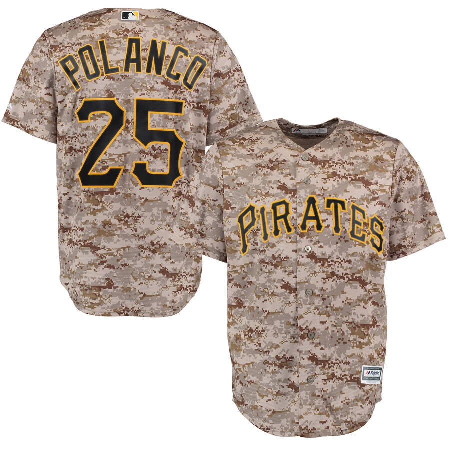 Gregory Polanco Pittsburgh Pirates Majestic Alternate Official Cool Base Player Replica Jersey - Camo