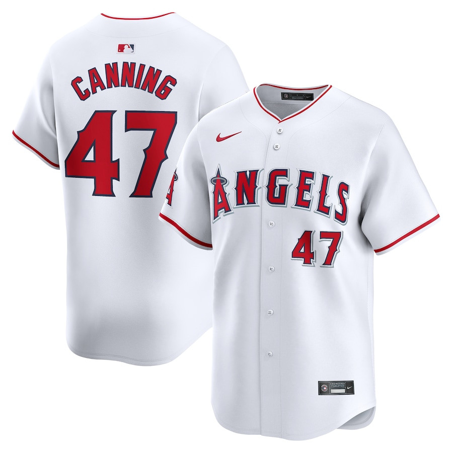 Griffin Canning 47 Los Angeles Angels Home Limited Player Men Baseball Jersey - White 