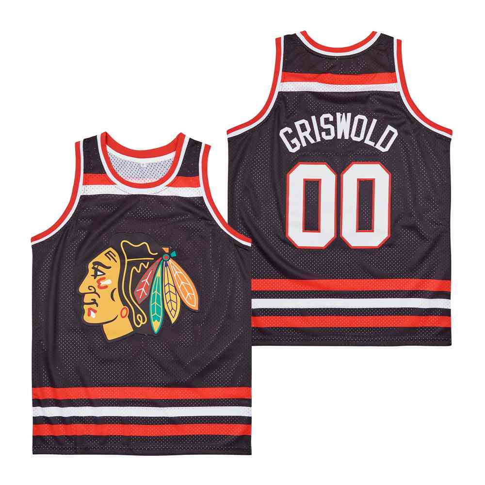 Alternative view of Griswold 00 Chicago Blackhawks Swingman Hockey Jersey - Black - JS135 