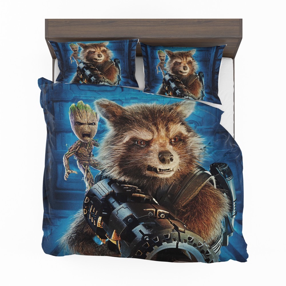 Alternative view of Guardians Of The Galaxy Vol 2 Movie Groot Marvel Comics Rocket Raccoon Bedding Set - Custom Bedding Set