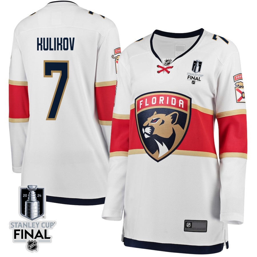 Gustav Forsling 42 Florida Panthers 2024 STANLEY CUP Final Women's Away Breakaway Hockey Jersey - White - JS542 