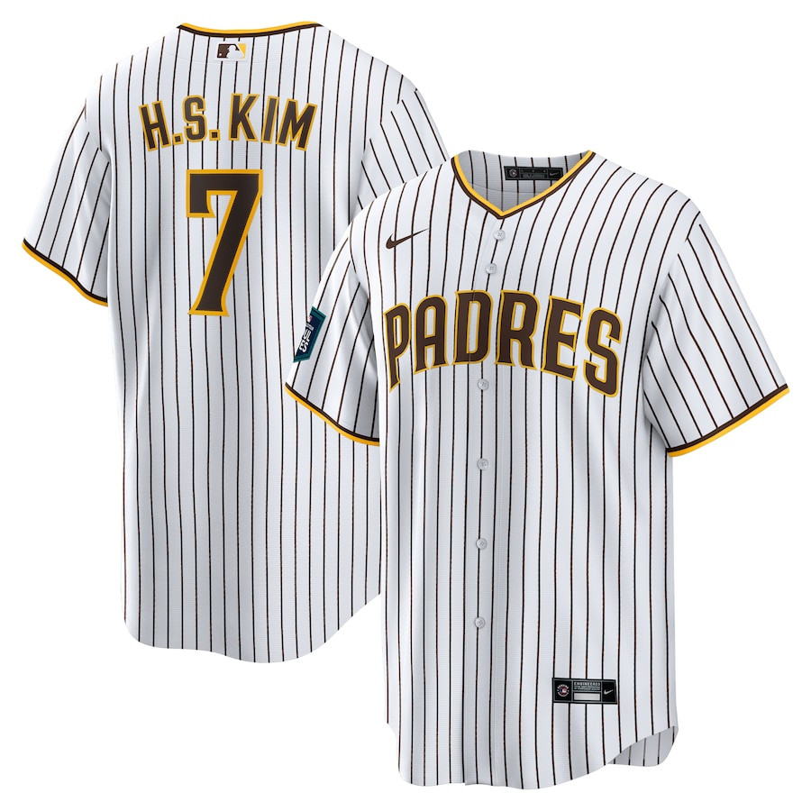 Ha-Seong Kim 7 San Diego Padres 2024 MLB World Tour Seoul Series Home Player Men Baseball Jersey - White 