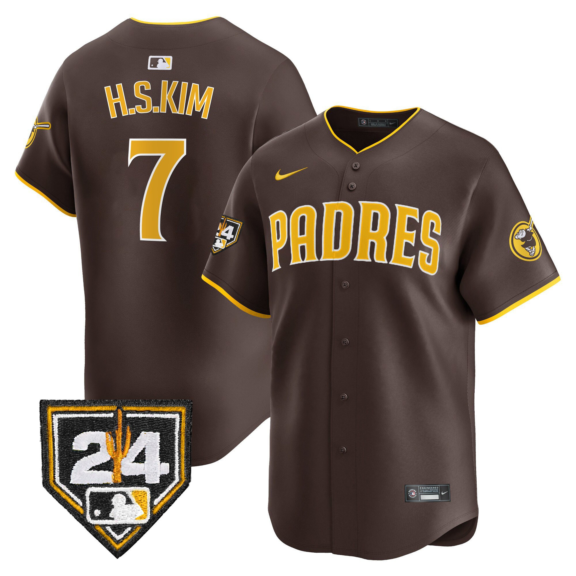Ha-Seong Kim 7 San Diego Padres 2024 Spring Training Men Baseball Jersey - Brown 