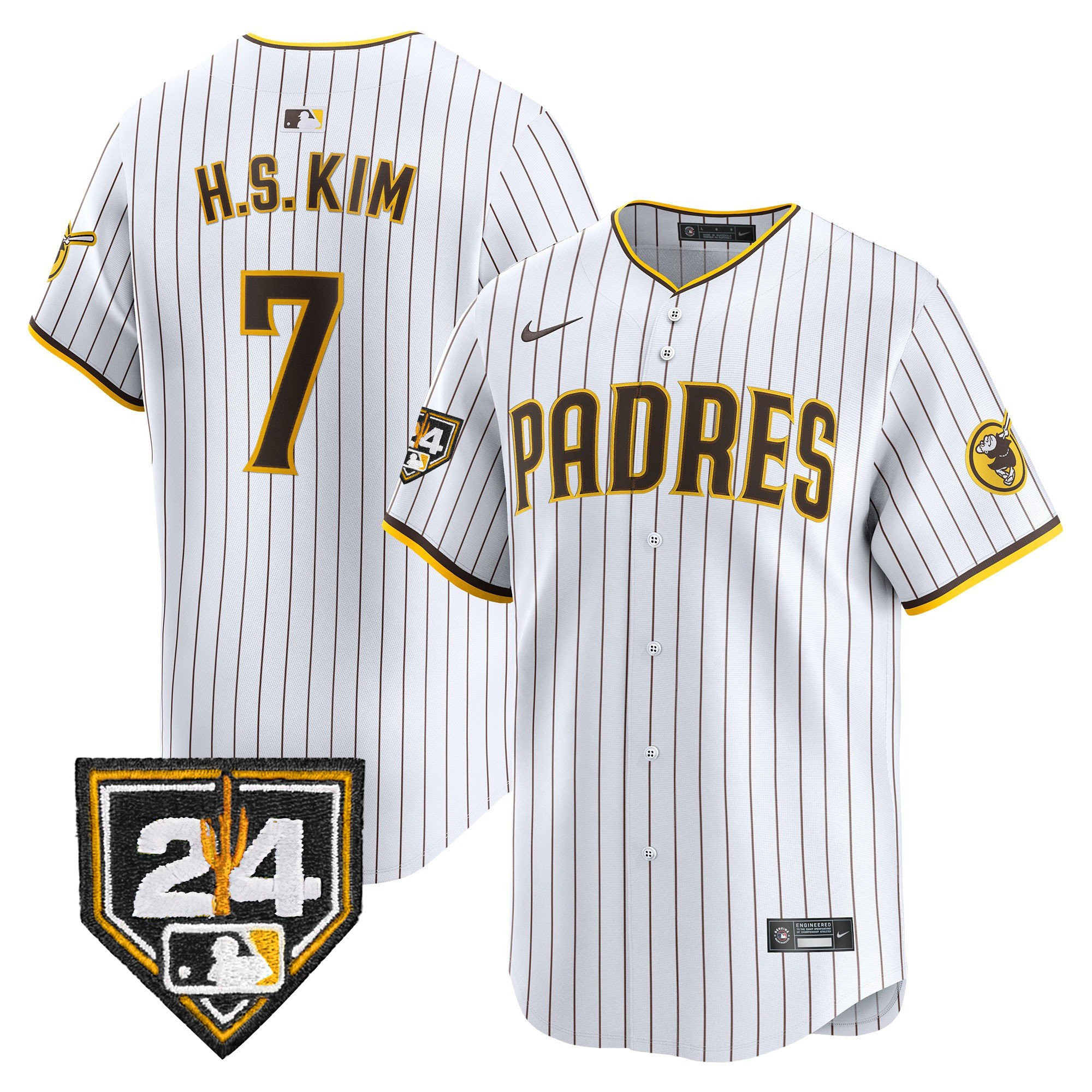 Ha-Seong Kim 7 San Diego Padres 2024 Spring Training Men Baseball Jersey - White 