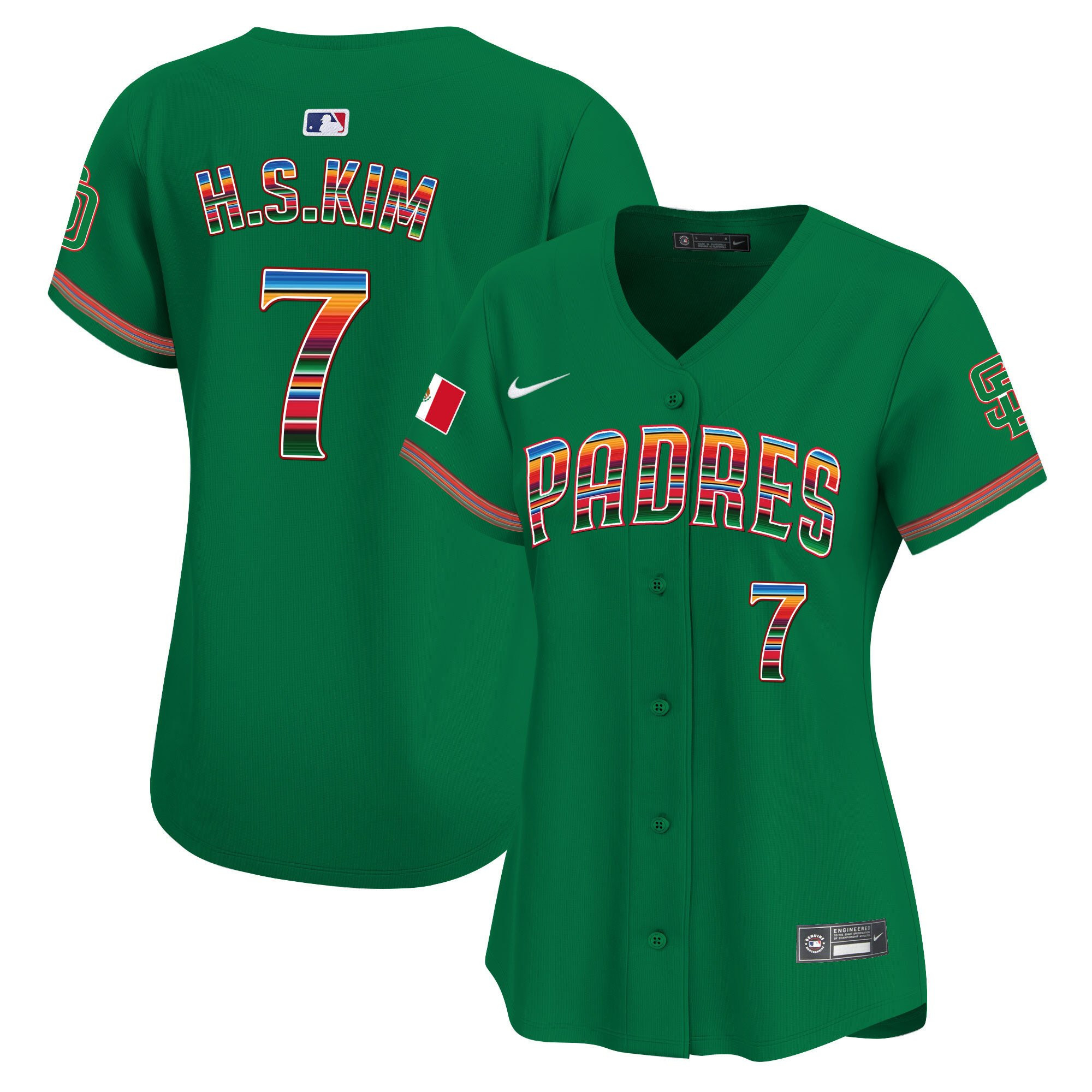 Ha-Seong Kim 7 San Diego Padres Mexico Women Baseball Jersey - Green 