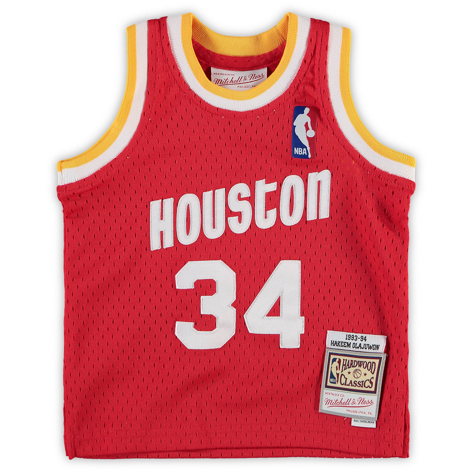 Alternative view of Hakeem Olajuwon Houston Rockets Mitchell & Ness Infant 1993/94 Hardwood Classics Retired Player Basketball Jersey - Red