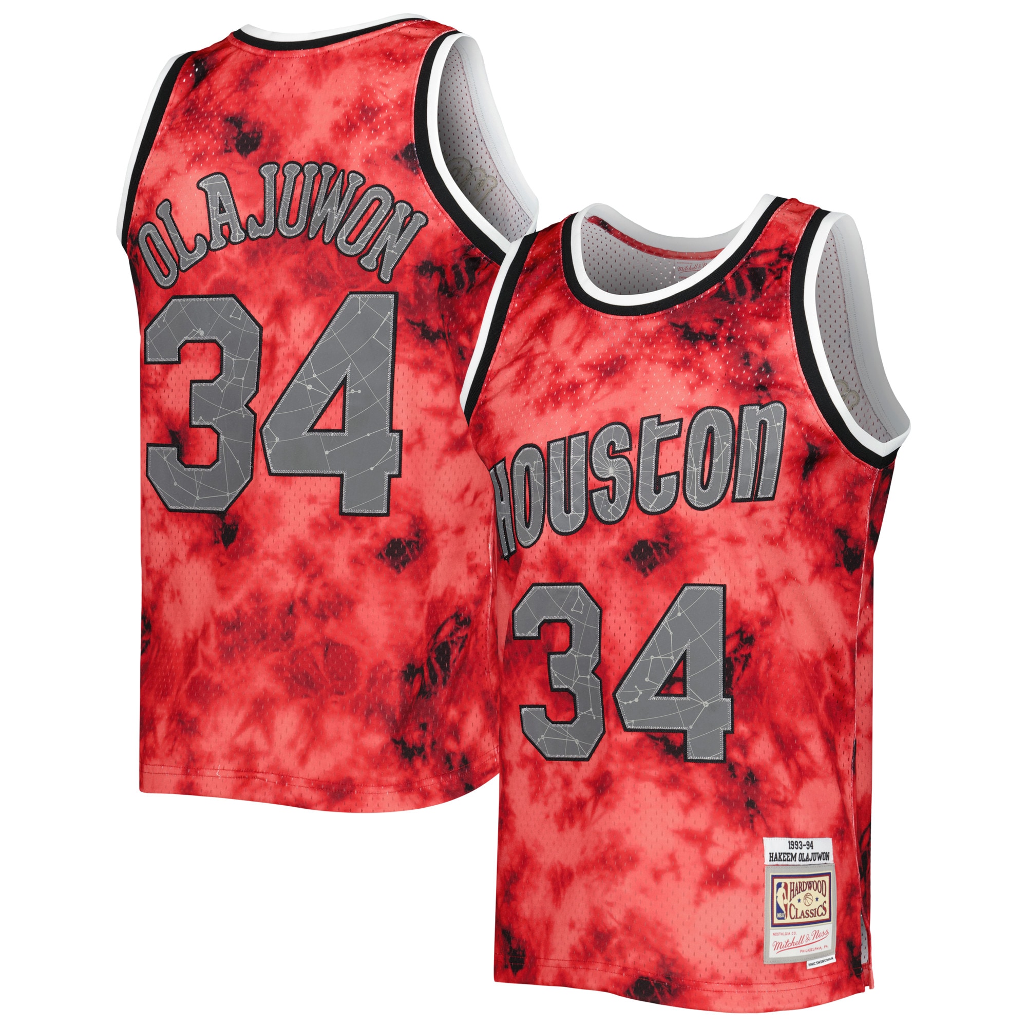 Hakeem Olajuwon Houston Rockets Mitchell & Ness 1993/94 Galaxy Swingman Basketball Jersey - Red