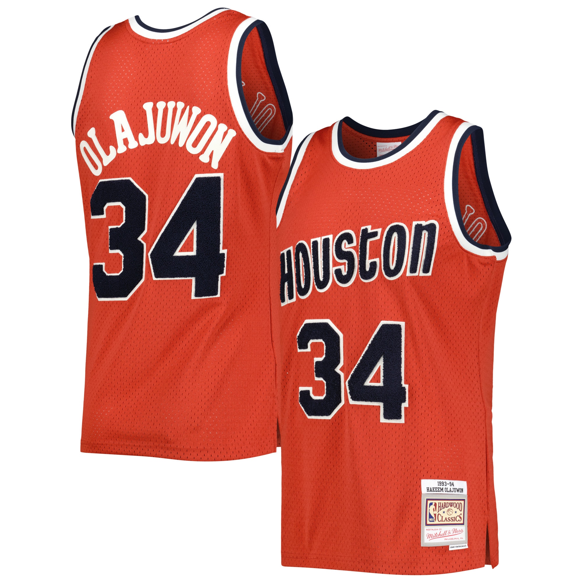 Hakeem Olajuwon Houston Rockets Mitchell & Ness Hardwood Classics Off-court Swingman Basketball Jersey - Red