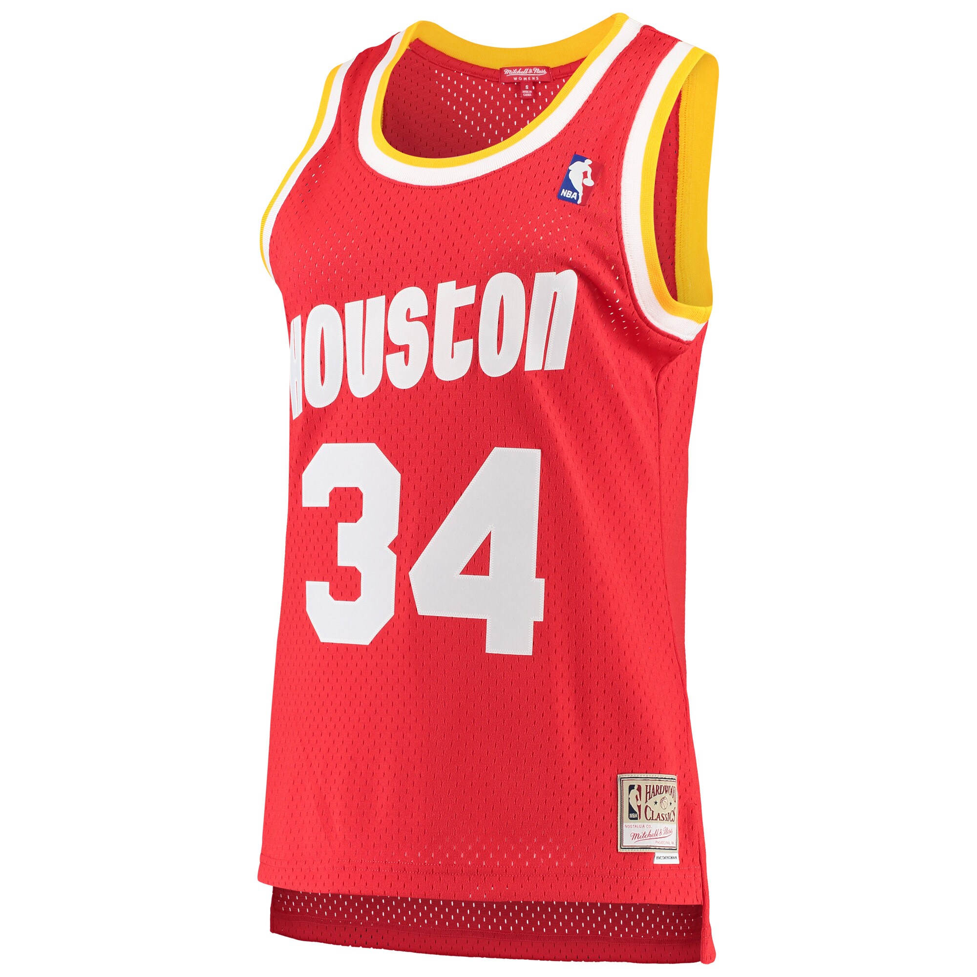 Alternative view of Hakeem Olajuwon Houston Rockets Mitchell & Ness Women's 1993/94 Hardwood Classics Swingman Basketball Jersey - Red