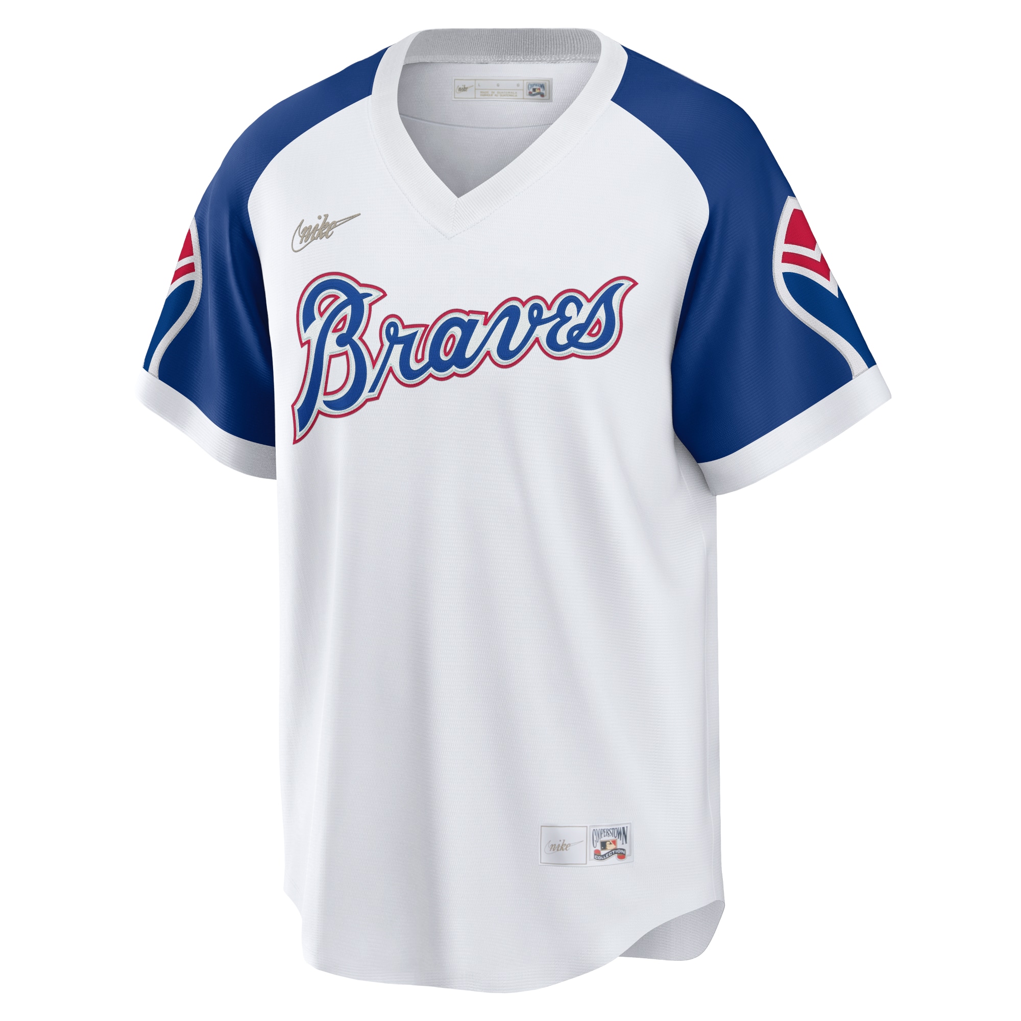 Alternative view of Hank Aaron Atlanta Braves Home Cooperstown Collection Player Baseball Jersey - White