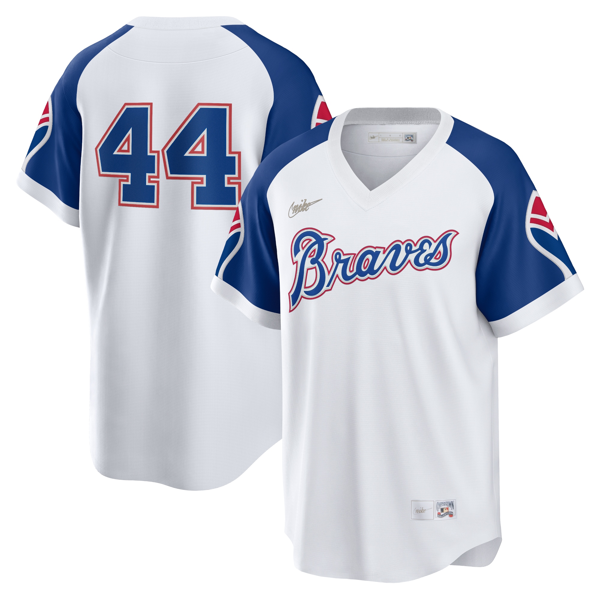 Hank Aaron Atlanta Braves Home Cooperstown Collection Player Baseball Jersey - White