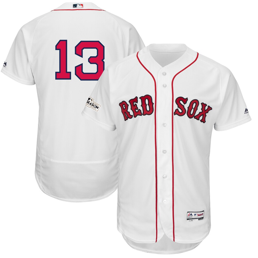 Hanley Ramirez Boston Red Sox Majestic 2017 Postseason Flex Base Player Baseball Jersey - White