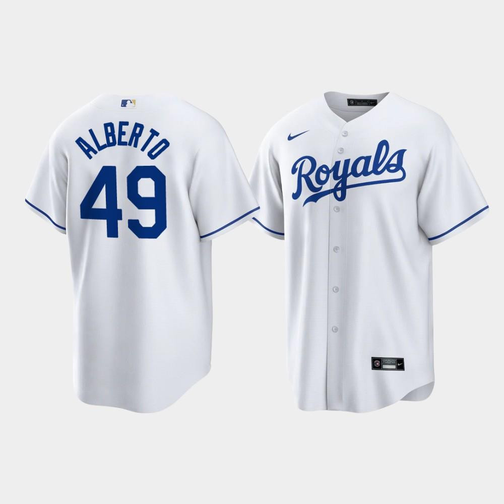 Hanser Alberto 49 Kansas City Royals White Home Player Baseball Jersey Baseball Jersey 