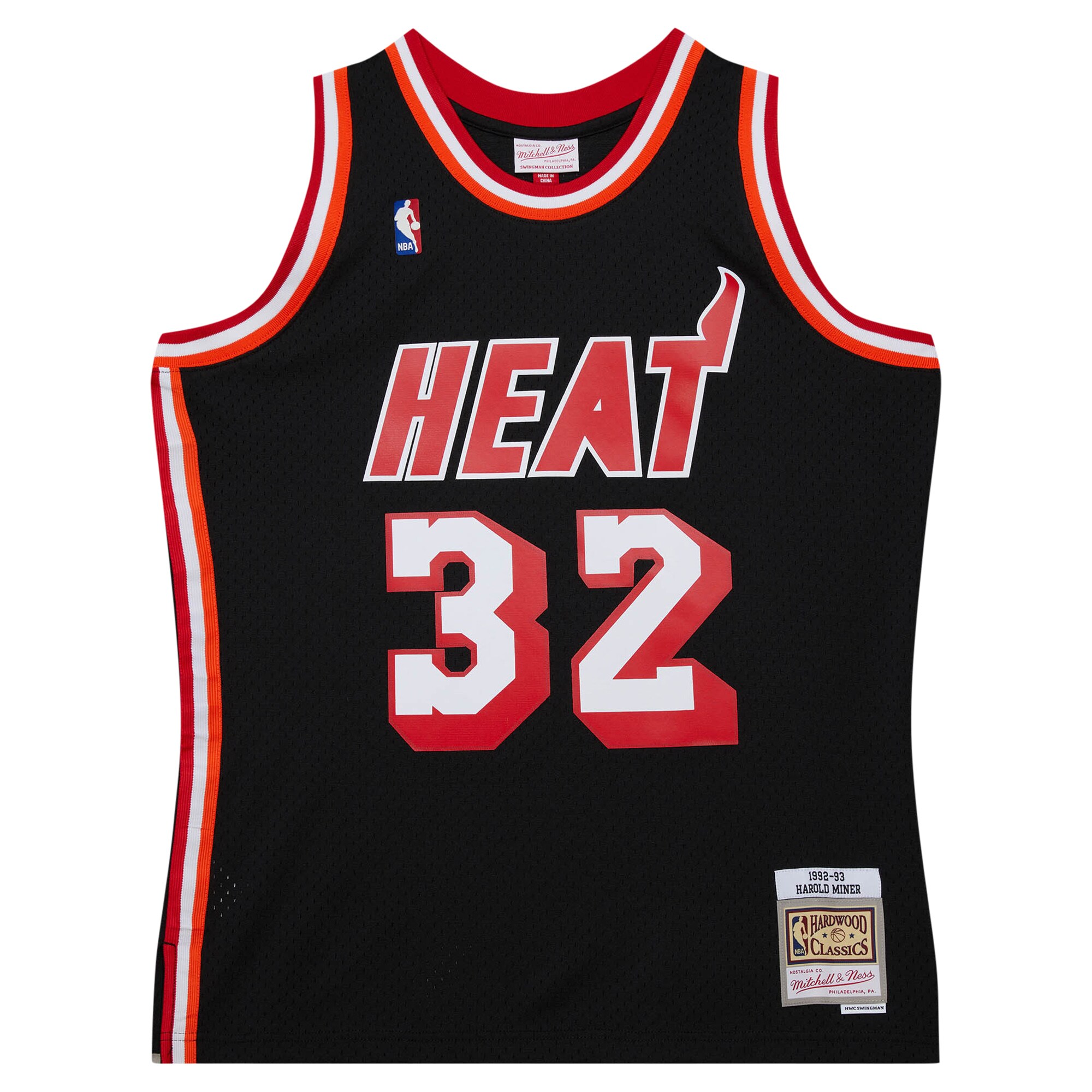 Alternative view of Harold Miner Miami Heat Mitchell & Ness 1992/93 Hardwood Classics Swingman Throwback Basketball Jersey - Black