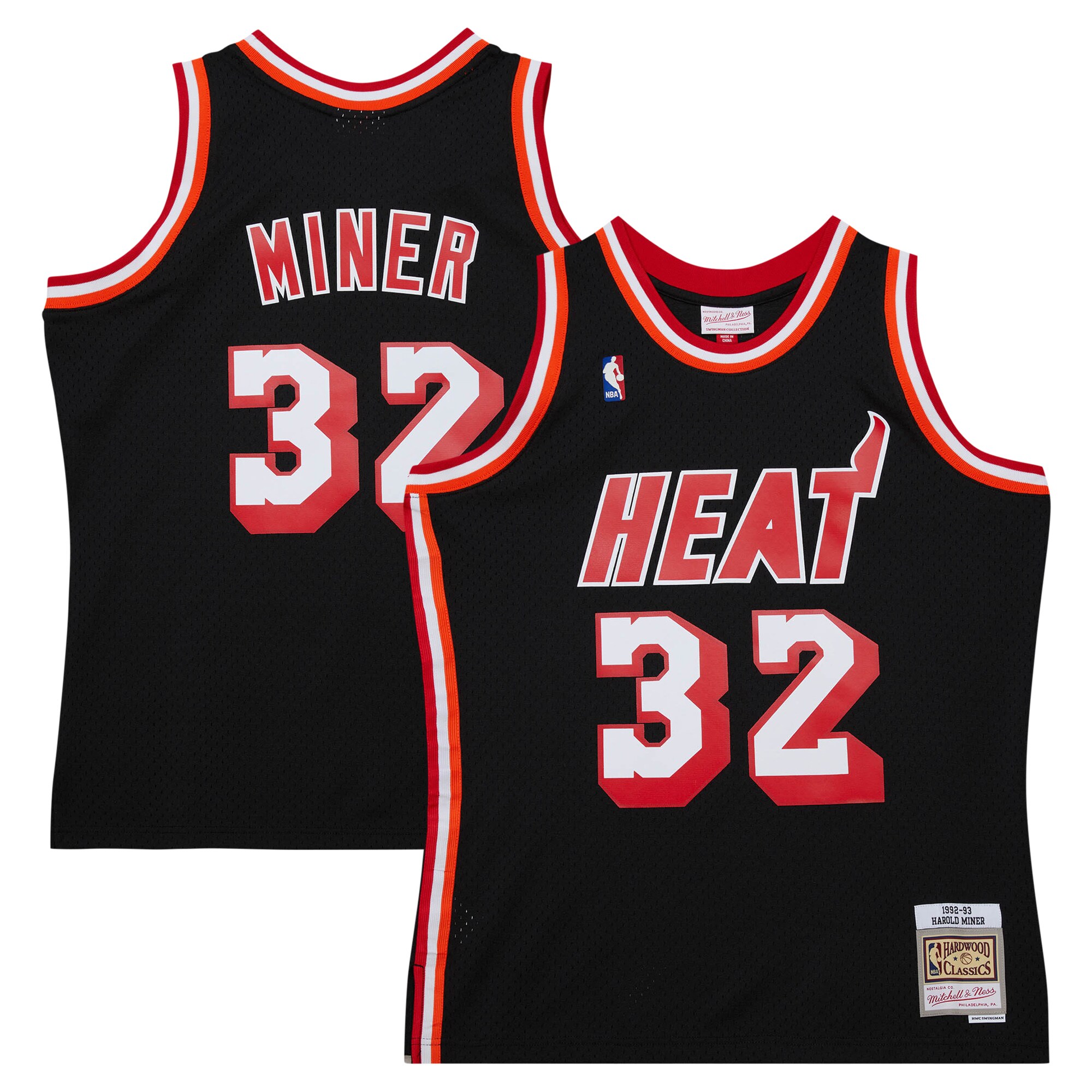 Harold Miner Miami Heat Mitchell & Ness 1992/93 Hardwood Classics Swingman Throwback Basketball Jersey - Black