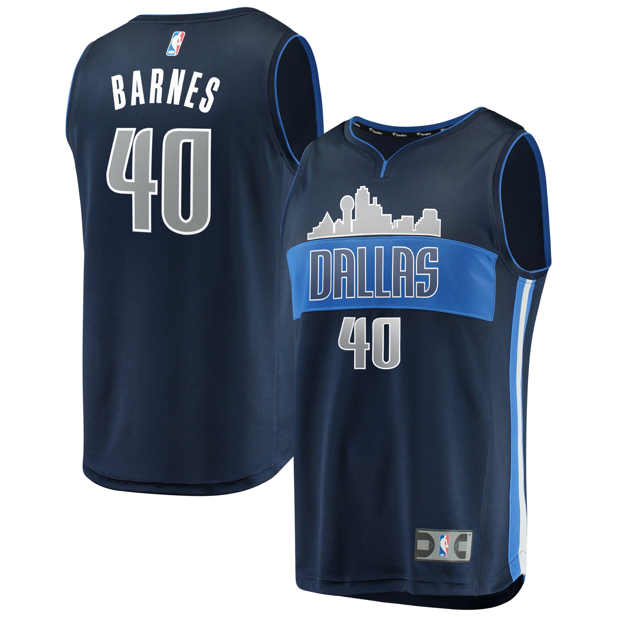 Harrison Barnes Dallas Mavericks Fanatics Youth Fast Break Replica Basketball Jersey Navy - Statement Edition