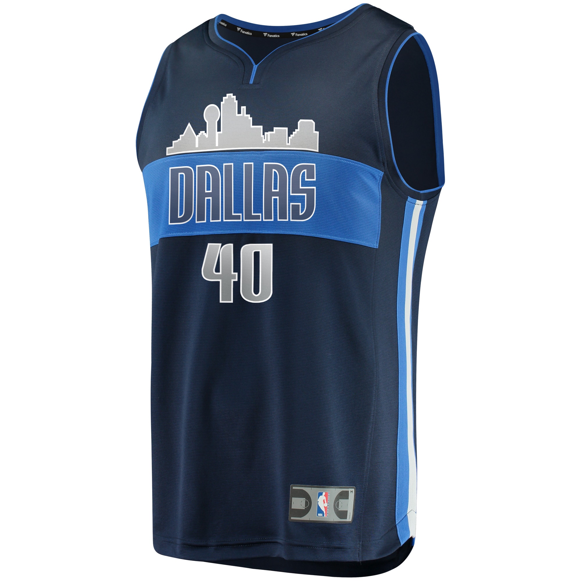 Alternative view of Harrison Barnes Dallas Mavericks Fanatics Youth Fast Break Replica Basketball Jersey Navy - Statement Edition