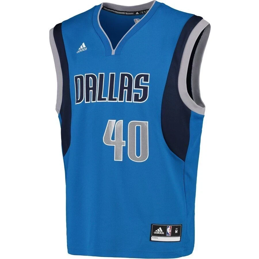 Alternative view of Harrison Barnes Dallas Mavericks Basketball Jersey - Blue - JS289 