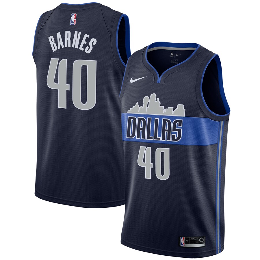 Harrison Barnes Dallas Mavericks Swingman Basketball Jersey - Statement Edition - Navy