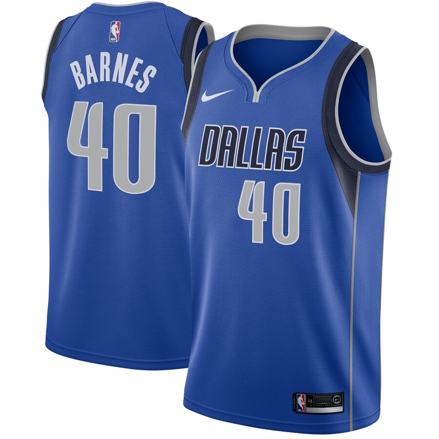 Harrison Barnes Dallas Mavericks Swingman Basketball Jersey Royal - Icon Edition