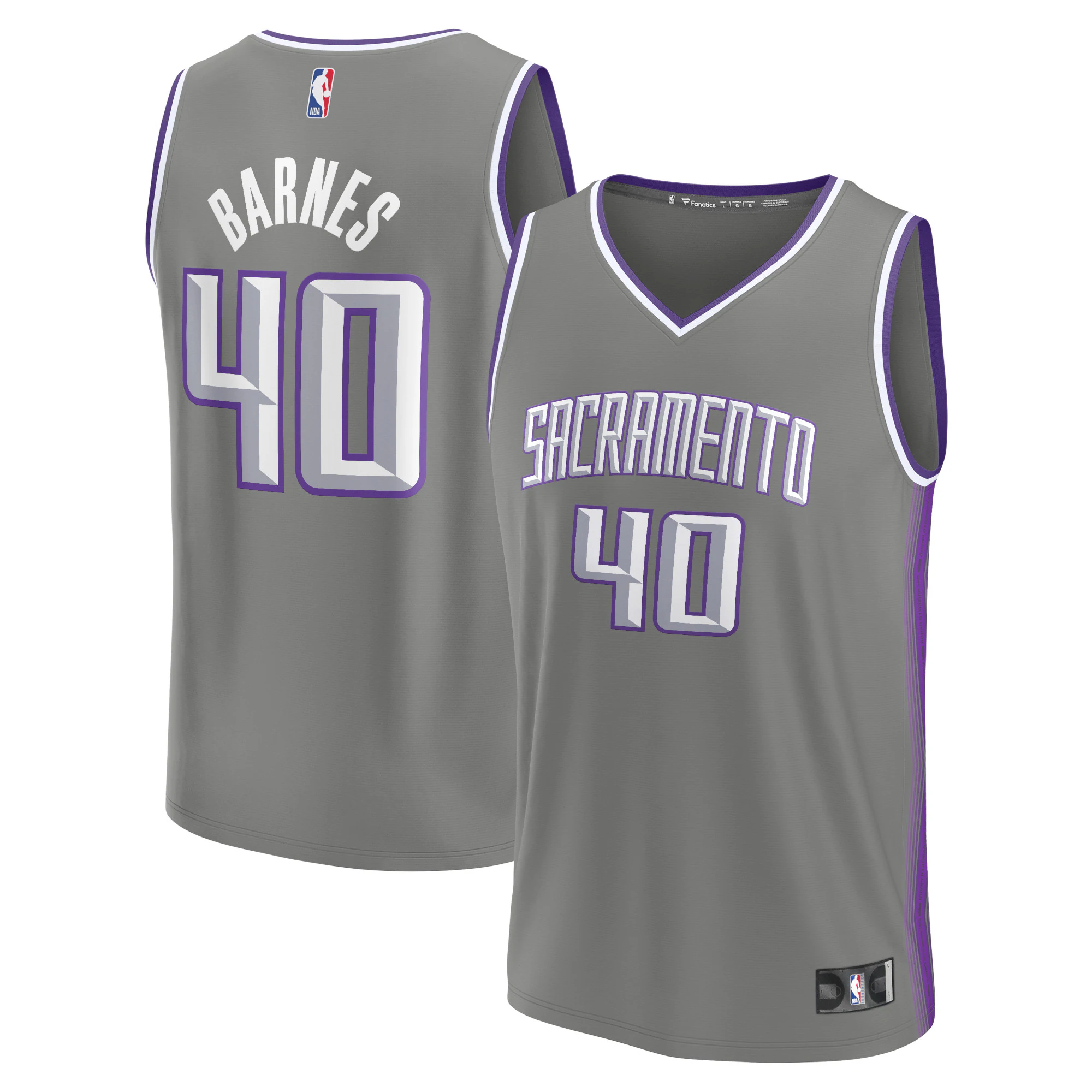 Harrison Barnes Sacramento Kings Fanatics Branded 2022/23 Fastbreak Basketball Jersey - City Edition - Gray