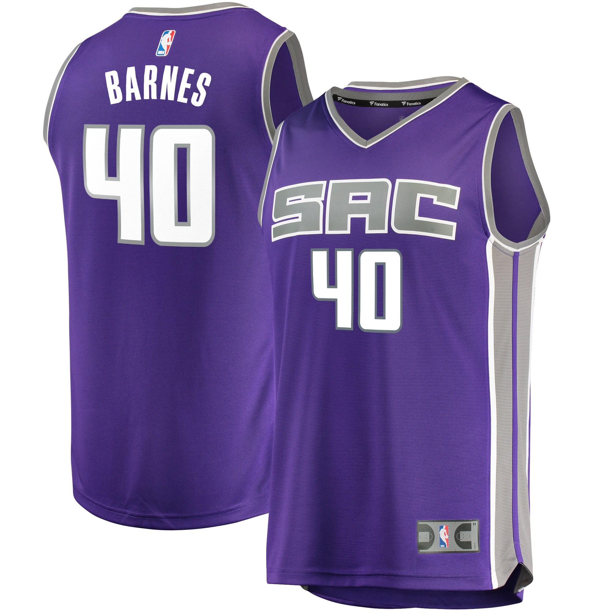 Harrison Barnes Sacramento Kings Fanatics Fast Break Replica Basketball Jersey - Icon Edition - Purple