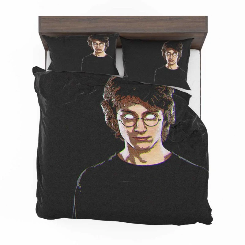 Alternative view of Harry Potter Movie Daniel Radcliffe Glitch Art Bedding Set - Custom Bedding Set
