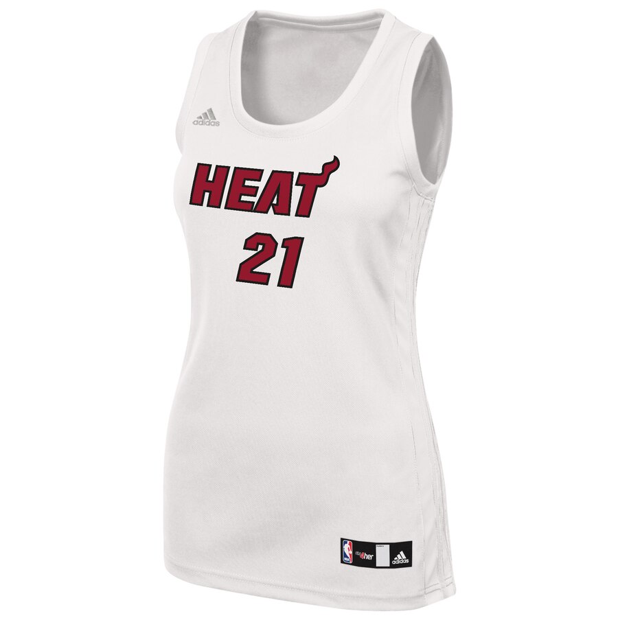 Alternative view of Hassan Whiteside Miami Heat Adidas Women's Fashion Replica Basketball Jersey - White