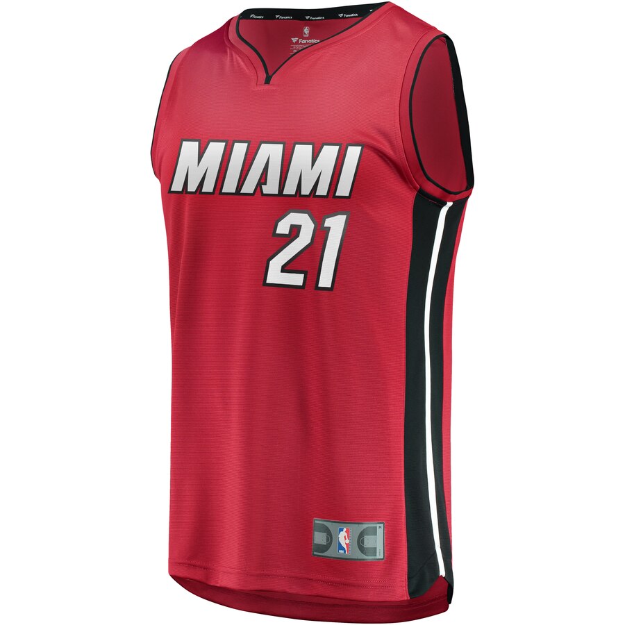 Alternative view of Hassan Whiteside Miami Heat Fanatics Branded Fast Break Replica Basketball Jersey Red - Statement Edition