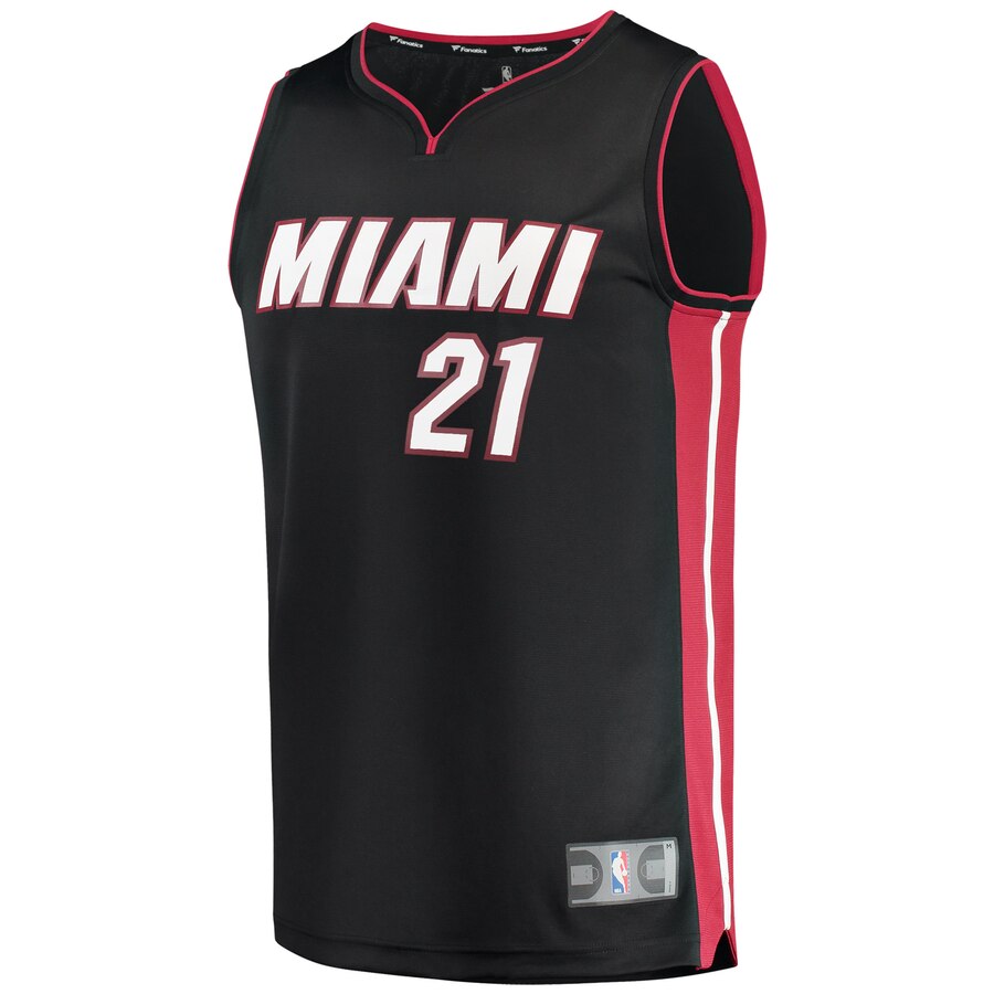 Alternative view of Hassan Whiteside Miami Heat Fanatics Branded Youth Fast Break Replica Basketball Jersey Black - Icon Edition