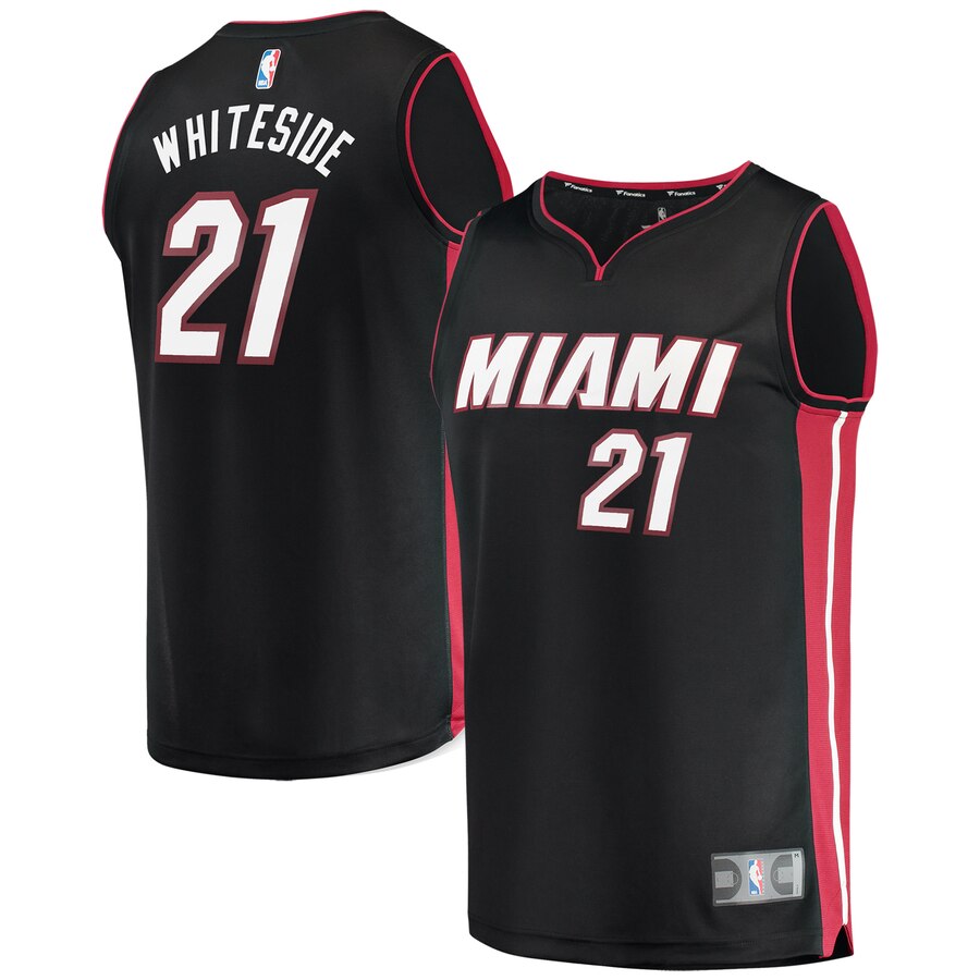 Hassan Whiteside Miami Heat Fanatics Branded Youth Fast Break Replica Basketball Jersey Black - Icon Edition