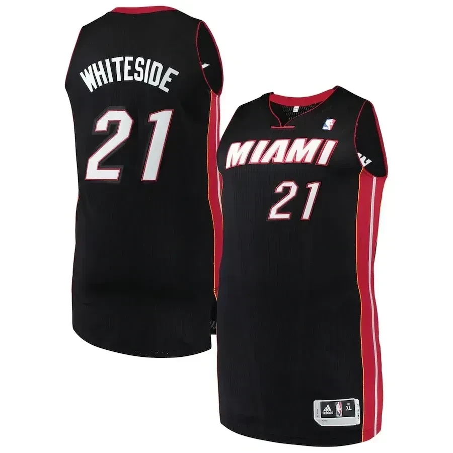 Hassan Whiteside Miami Heat Finished Basketball Jersey - Black - JS185 