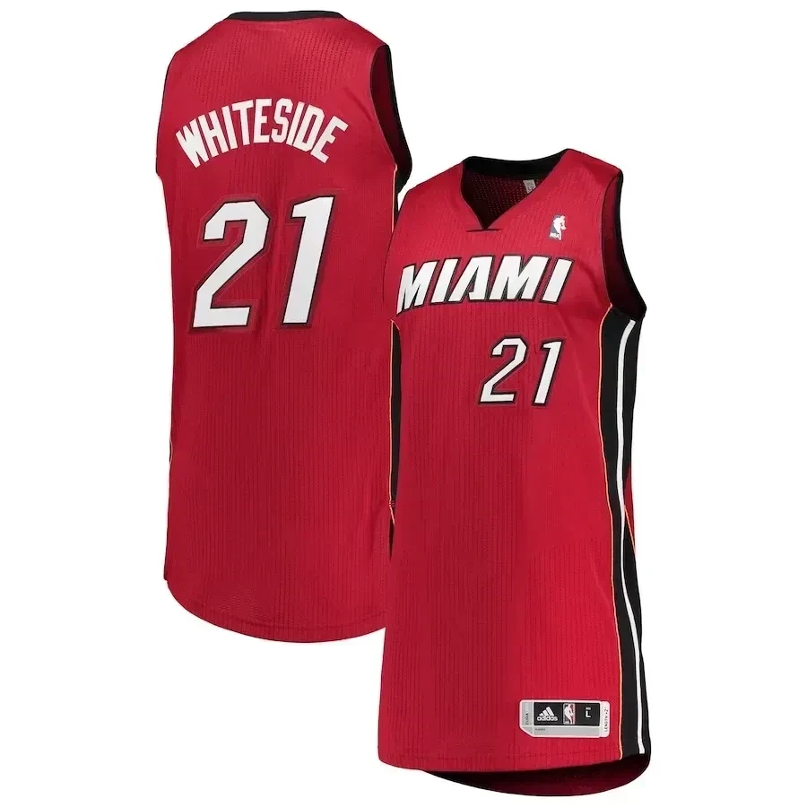 Hassan Whiteside Miami Heat Finished Basketball Jersey - Red - JS926 