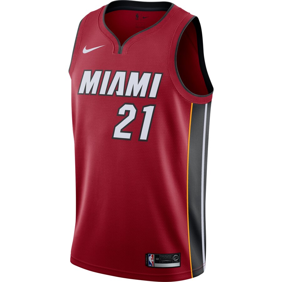 Alternative view of Hassan Whiteside Miami Heat Replica Swingman Basketball Jersey - Statement Edition - Red