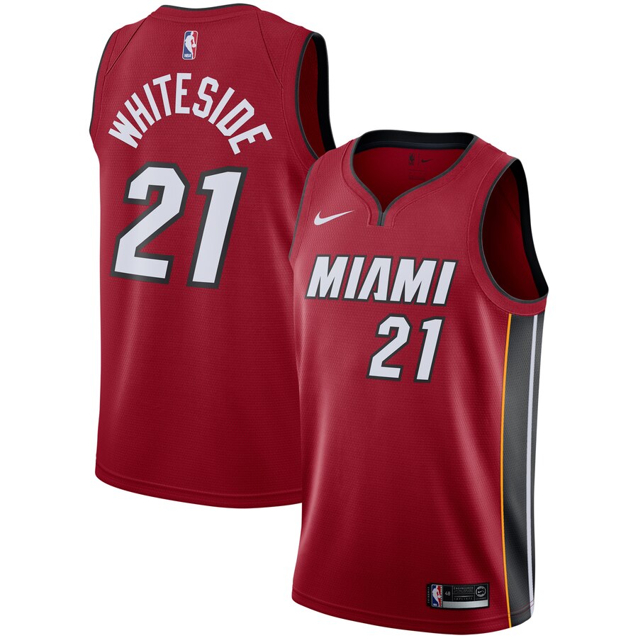 Hassan Whiteside Miami Heat Replica Swingman Basketball Jersey - Statement Edition - Red