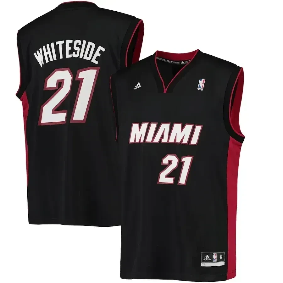 Hassan Whiteside Miami Heat Road Basketball Jersey - Black - JS534 