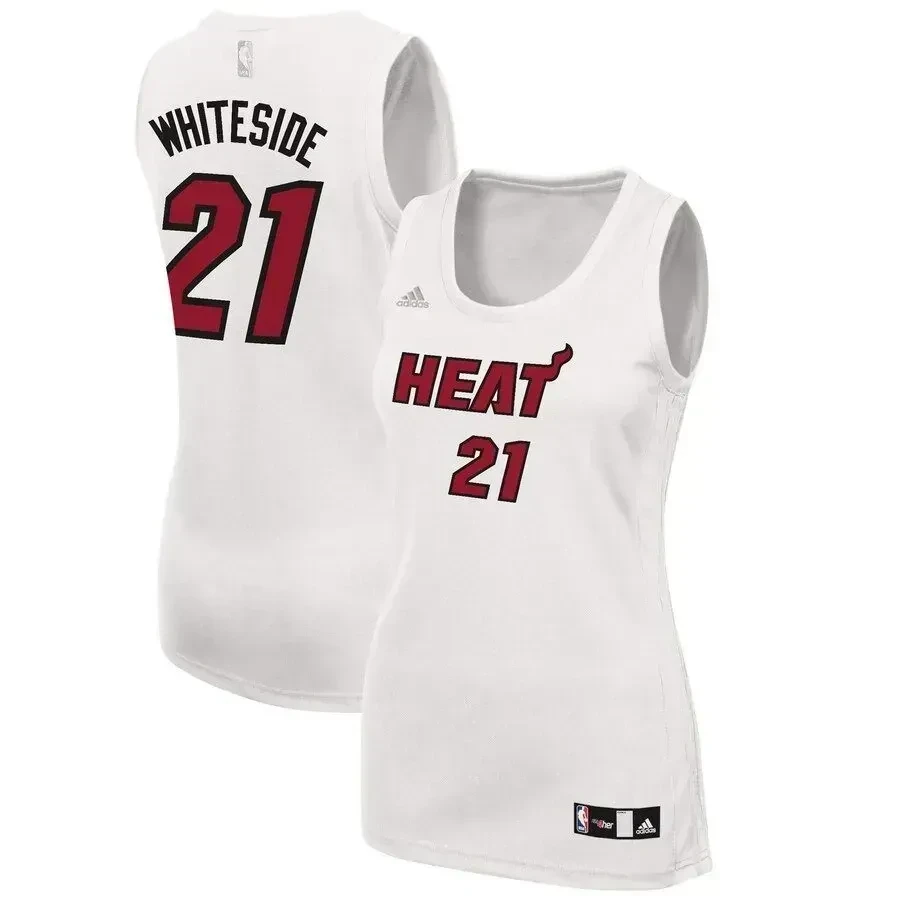 Hassan Whiteside Miami Heat Women's Fashion Basketball Jersey - White - JS862 