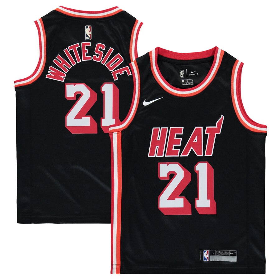 Hassan Whiteside Miami Heat Youth Hardwood Classics Swingman Basketball Jersey - Black