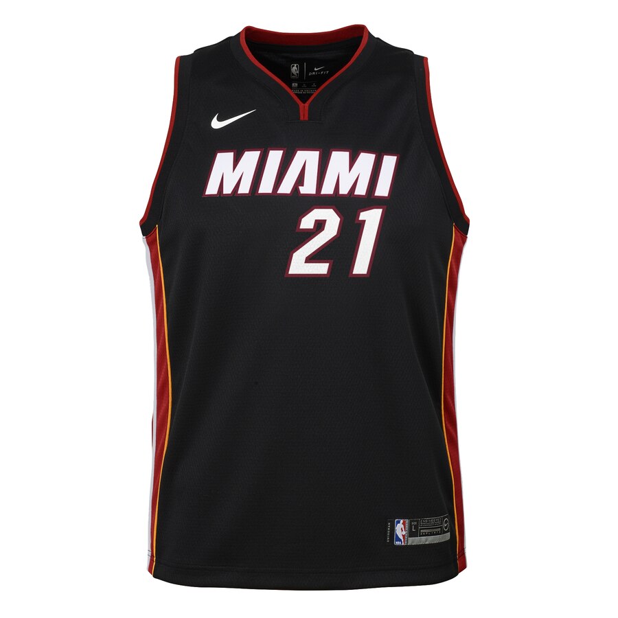 Alternative view of Hassan Whiteside Miami Heat Youth Swingman Basketball Jersey Black – Icon Edition