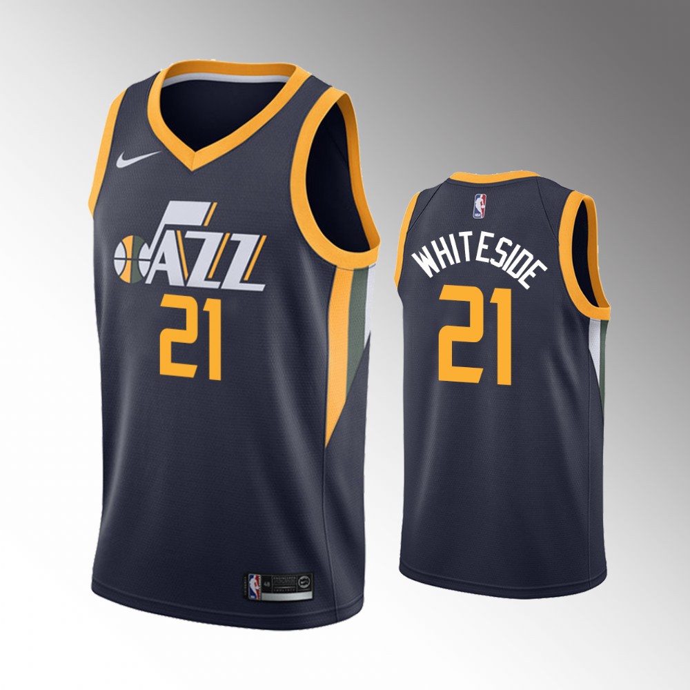 Hassan Whiteside Utah Jazz 2021 Icon Edition Navy 2021 Trade Basketball Jersey