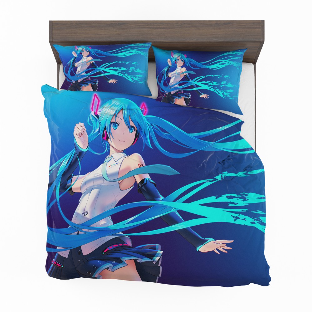 Alternative view of Hatsune Miku Anime Girl Vocaloid Long Hair Bedding Set - Custom Bedding Set