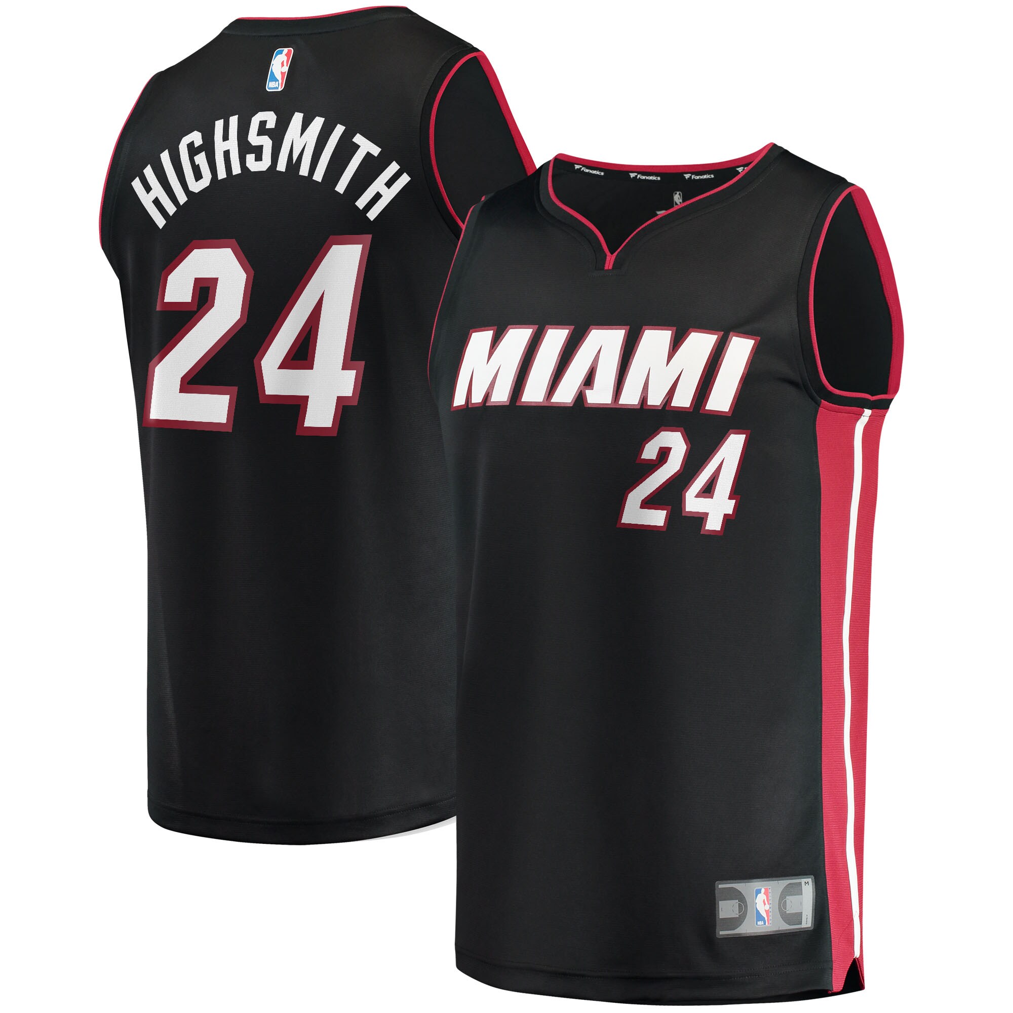 Alternative view of Haywood Highsmith Miami Heat Fanatics Branded 2021/22 Fast Break Replica Basketball Jersey - Icon Edition - Black