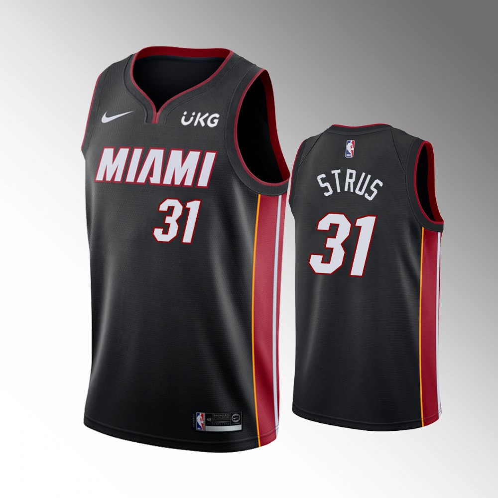 Heat Max Strus Icon Edition Black Strus Miami Basketball Jersey