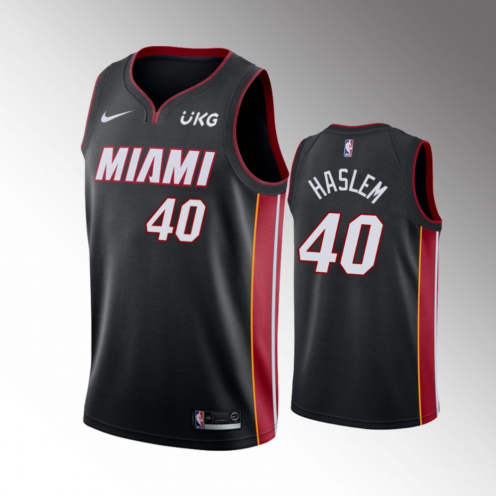 Heat Udonis Haslem Icon Edition Black Haslem Miami Basketball Jersey