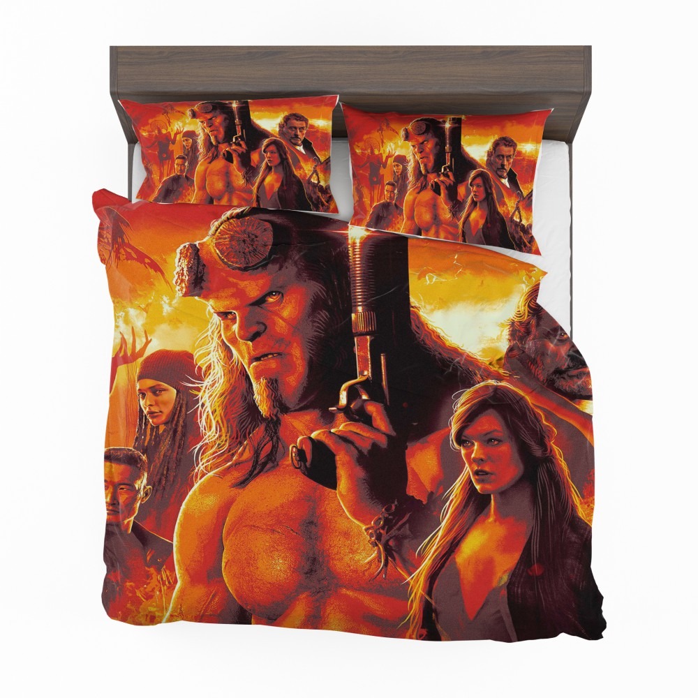Alternative view of Hellboy 2019 Movie Milla Jovovich David Harbour Ian McShane Bedding Set - Custom Bedding Set