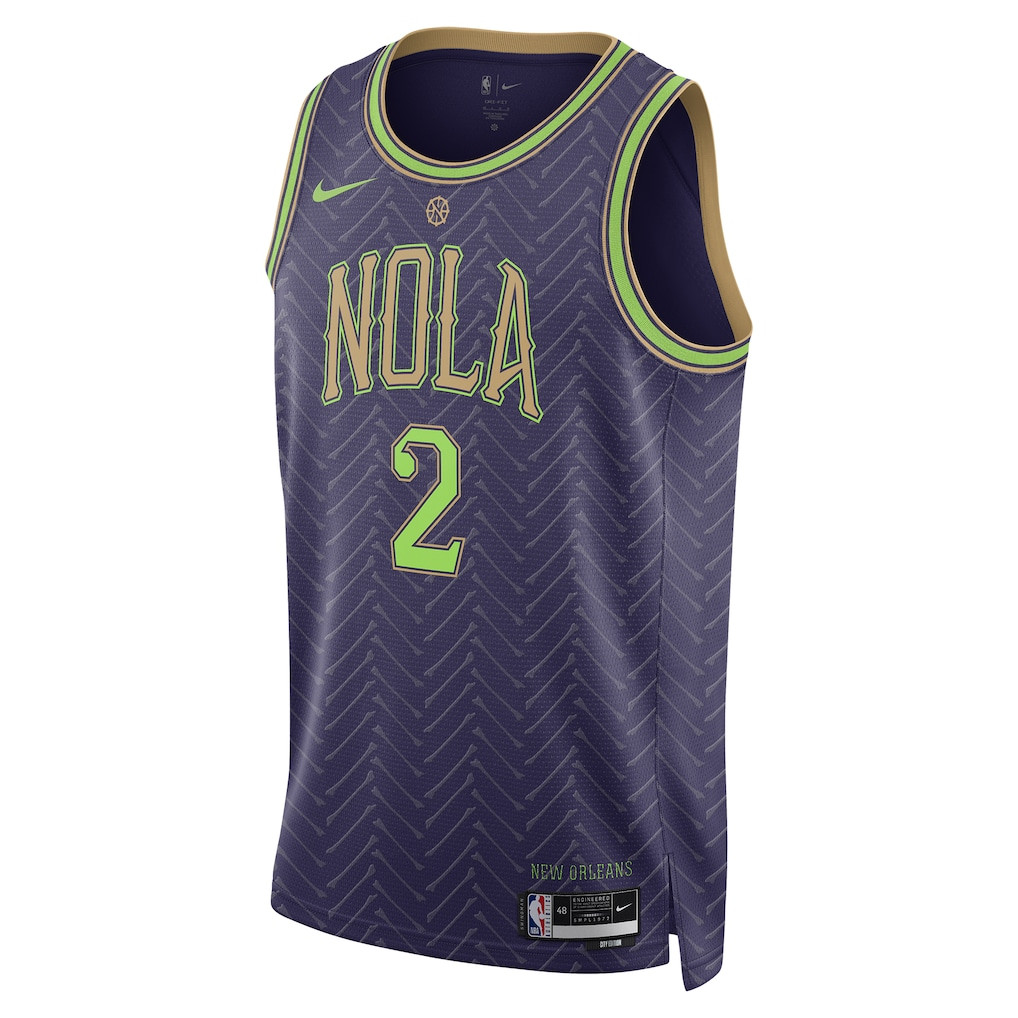 Alternative view of Herbert Jones 2 New Orleans Pelicans Unisex 2024/25 Swingman Player Basketball Jersey - City Edition - Purple - JS692 