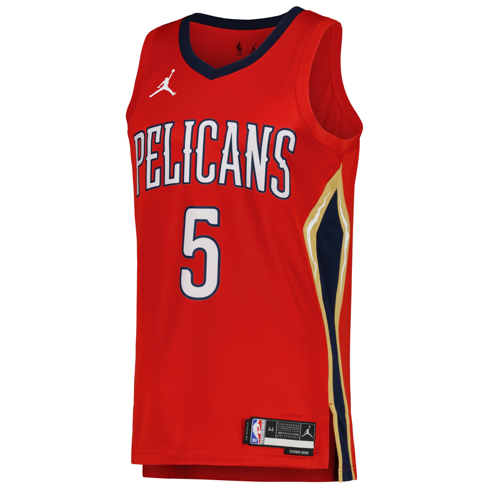 Alternative view of Herbert Jones New Orleans Pelicans Jordan Brand Unisex Swingman Basketball Jersey – Statement Edition – Red