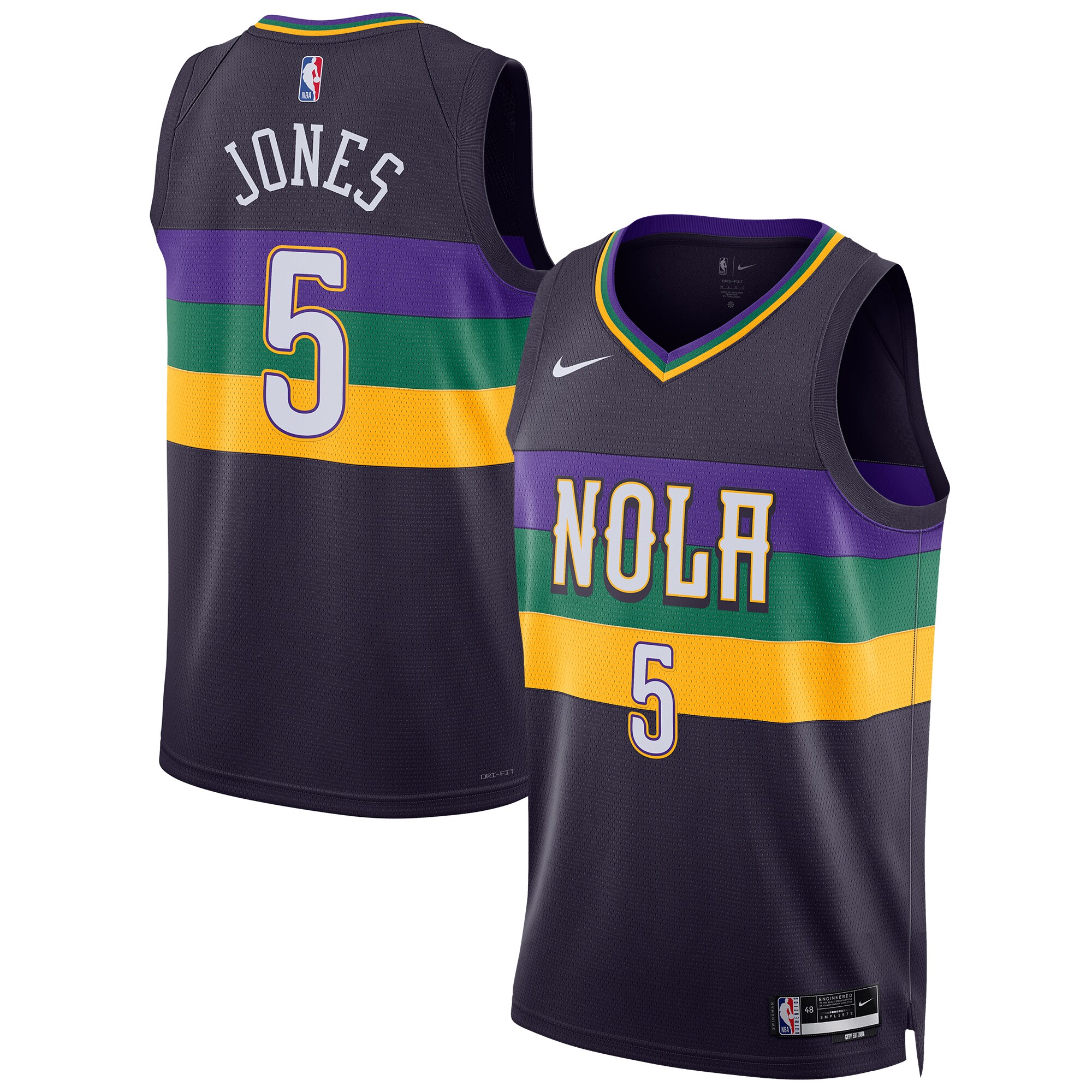 Herbert Jones New Orleans Pelicans Unisex 2022/23 Swingman Basketball Jersey - City Edition - Purple