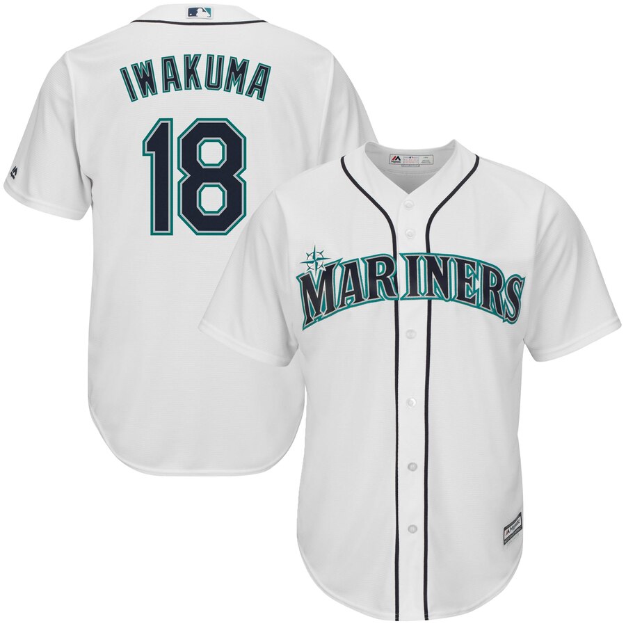 Hisashi Iwakuma Seattle Mariners Majestic Cool Base Player Baseball Jersey - White